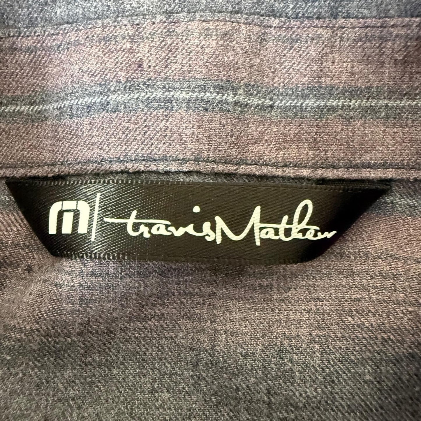 Travis Mathew Cloud Flannel Shirt Striped Button Up Long Sleeve Casual Men Large