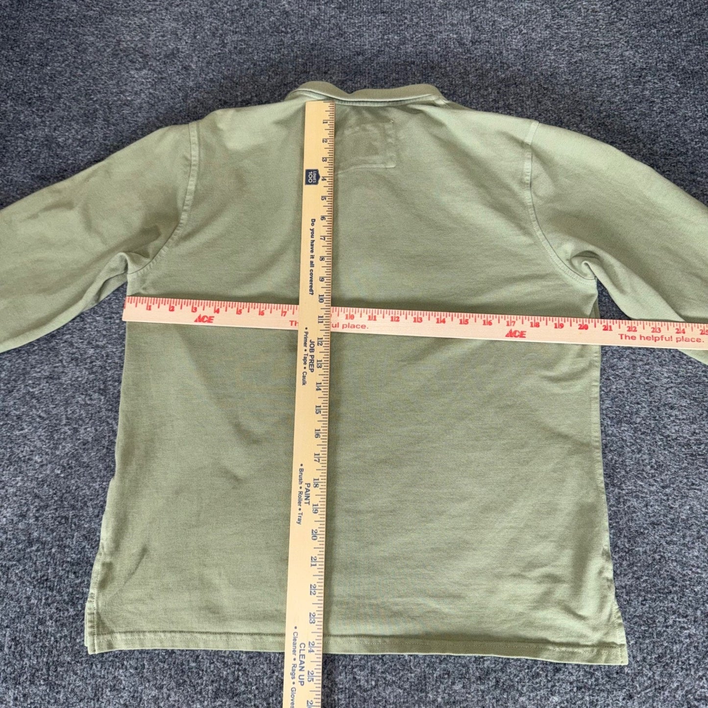 Peter Manning Mens Medium Green Cotton Long Sleeve Polo Shirt Casual Classic