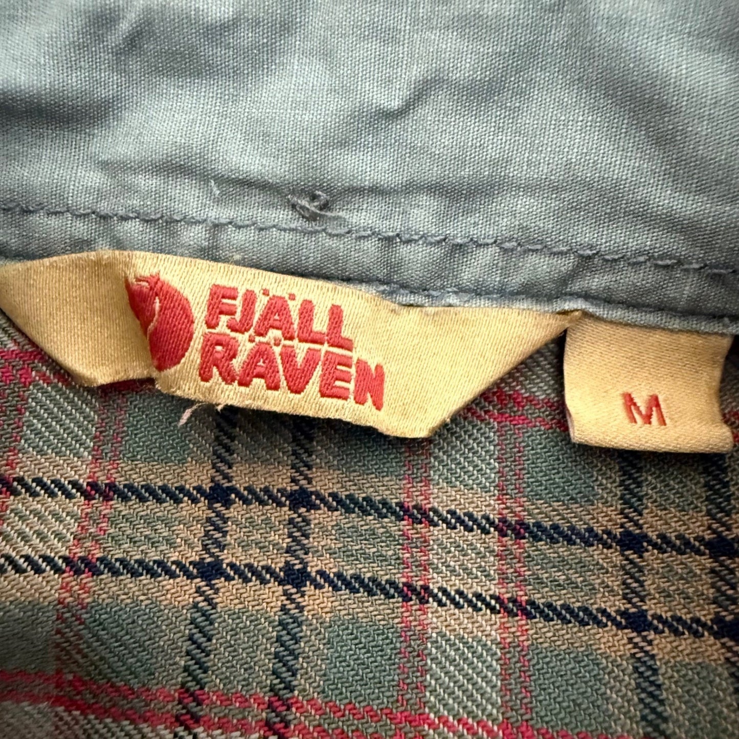 Fjallraven Stig Flannel Shirt Mens Medium Slim Fit Plaid Button Up Long Sleeve