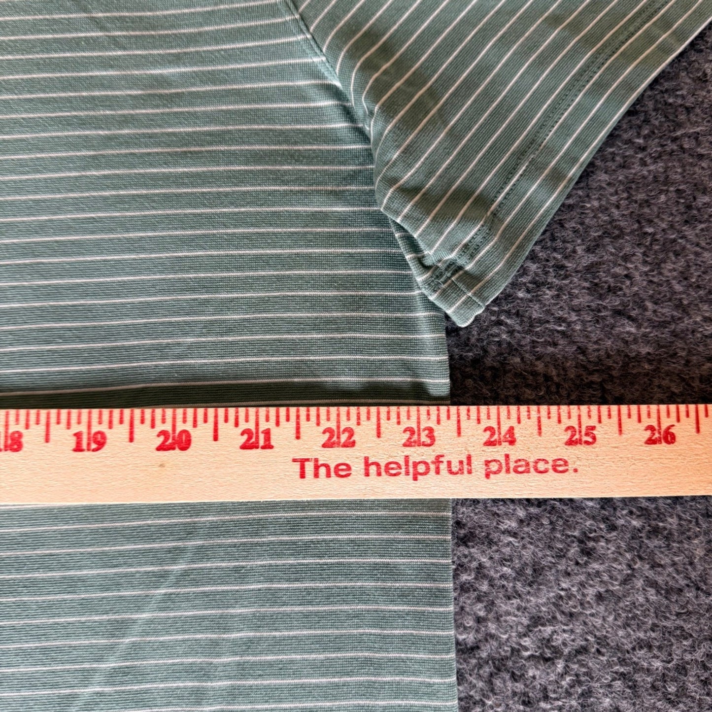 Lululemon Polo Shirt Mens XL Green Striped Golf Athletic Short Sleeve Casual