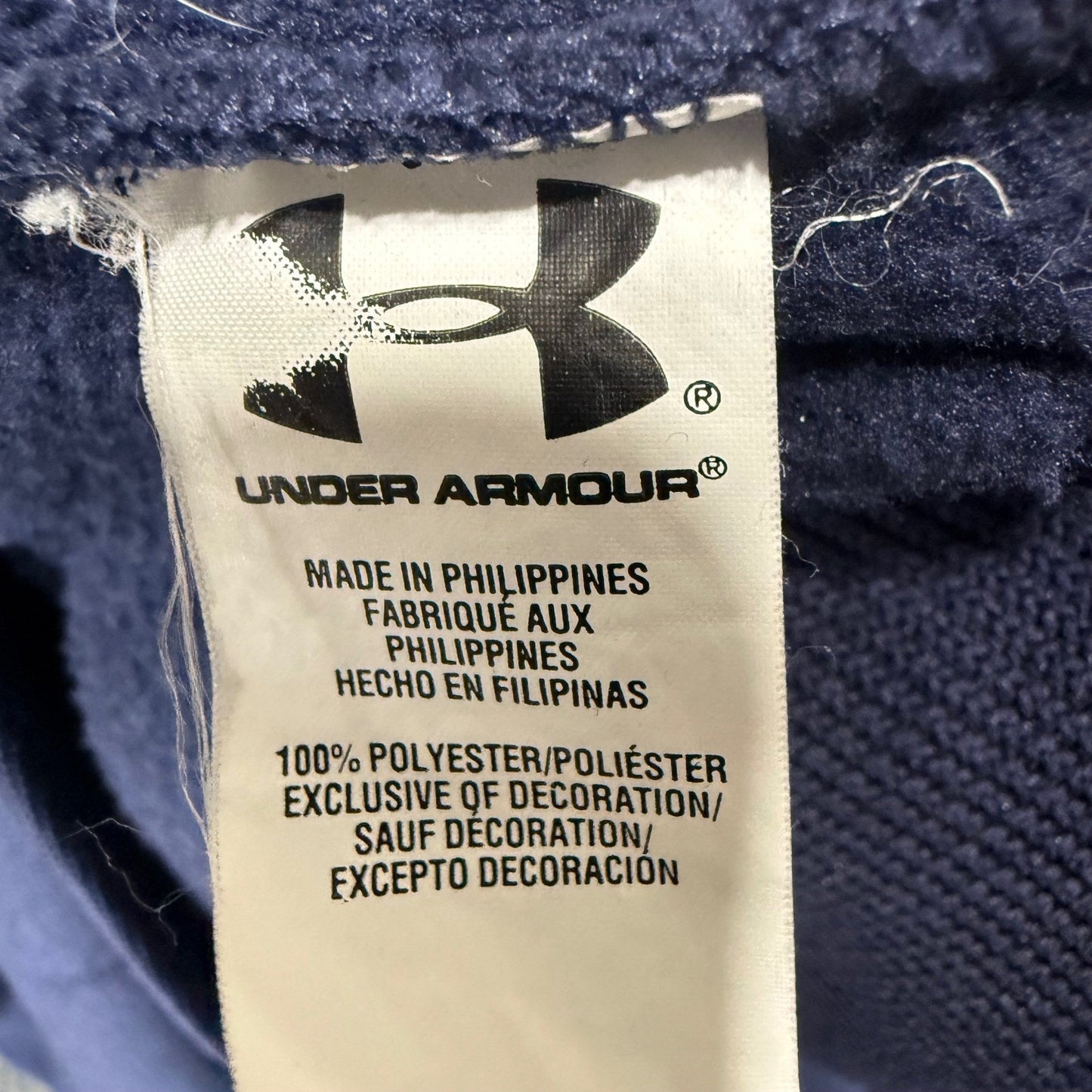 Under Armour Mens 2XL Navy Blue Quarter Snap Sweater Knit Fleece Pullover Casual