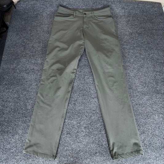 Lululemon ABC Pants Mens Olive Green 31 (32x34) Classic Stretch Casual Office