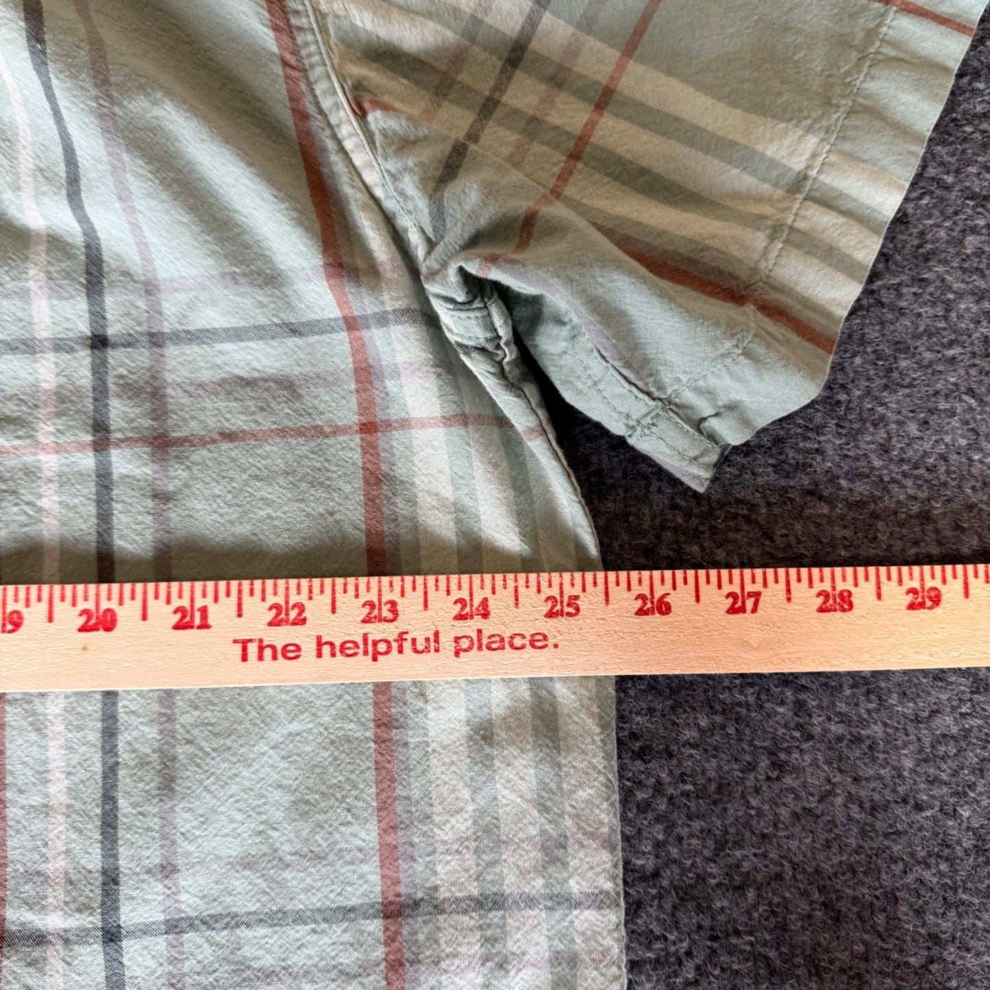 Carhartt Shirt Mens Large Green Plaid Button Down Short Sleeve Casual Workwear