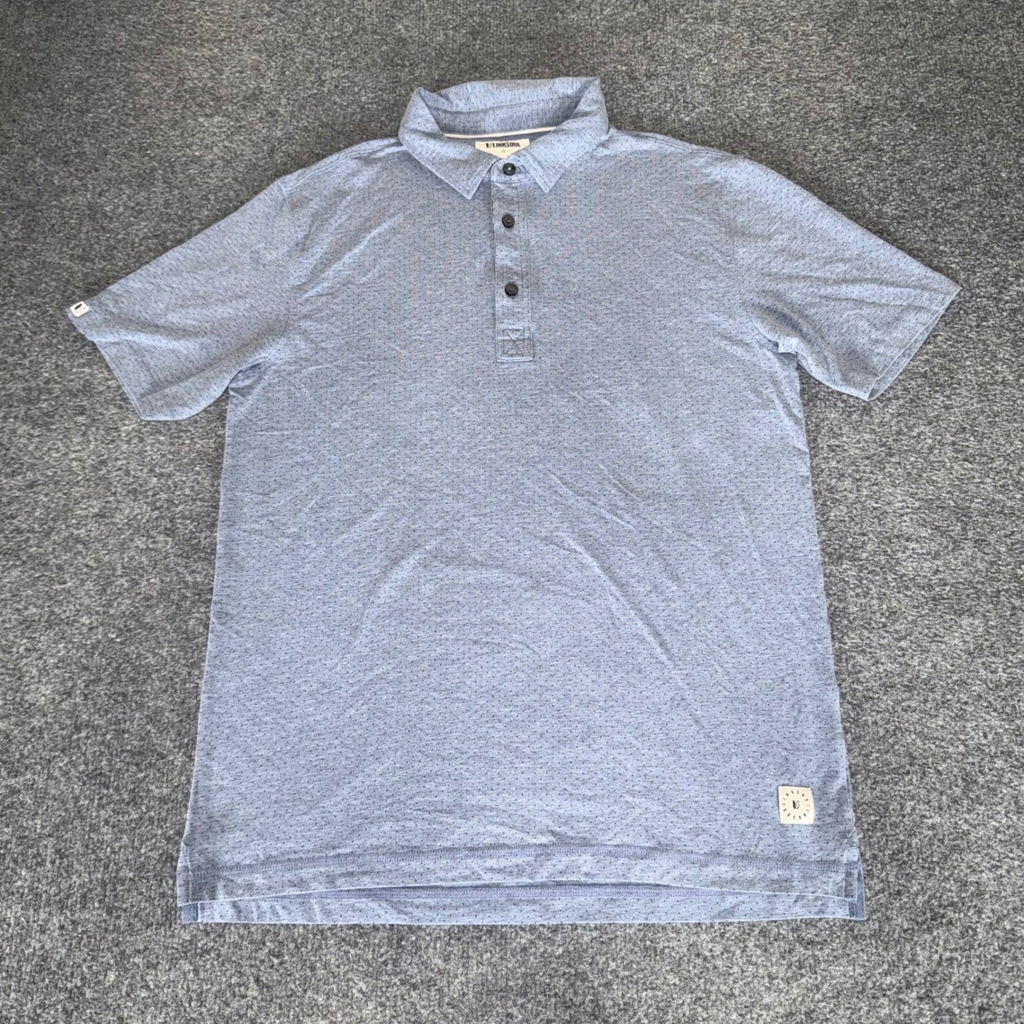 Linksoul Mens Small Blue Short Sleeve Golf Polo Shirt Casual Athletic Stretch