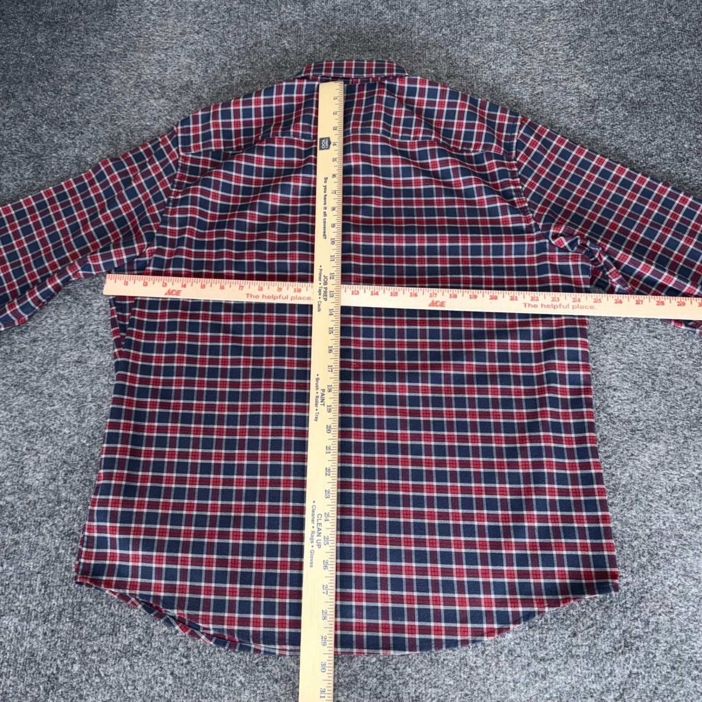 UNTUCKit Mens XL Plaid Flannel Button Down Shirt Navy Red Long Sleeve Casual
