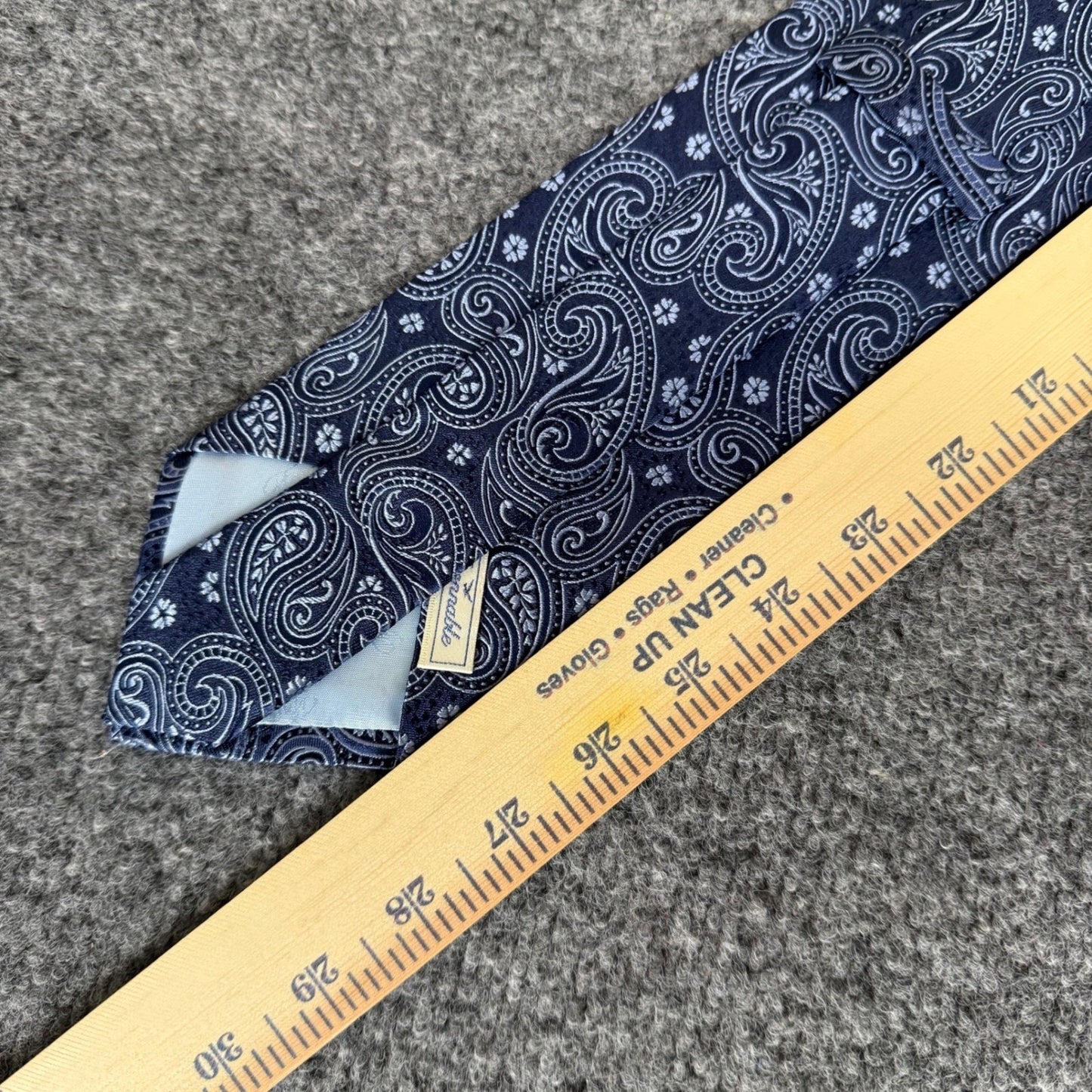 Faconnable Lot of 2 Mens Silk Dress Ties Blue Paisley Geometric Formal Neckwear