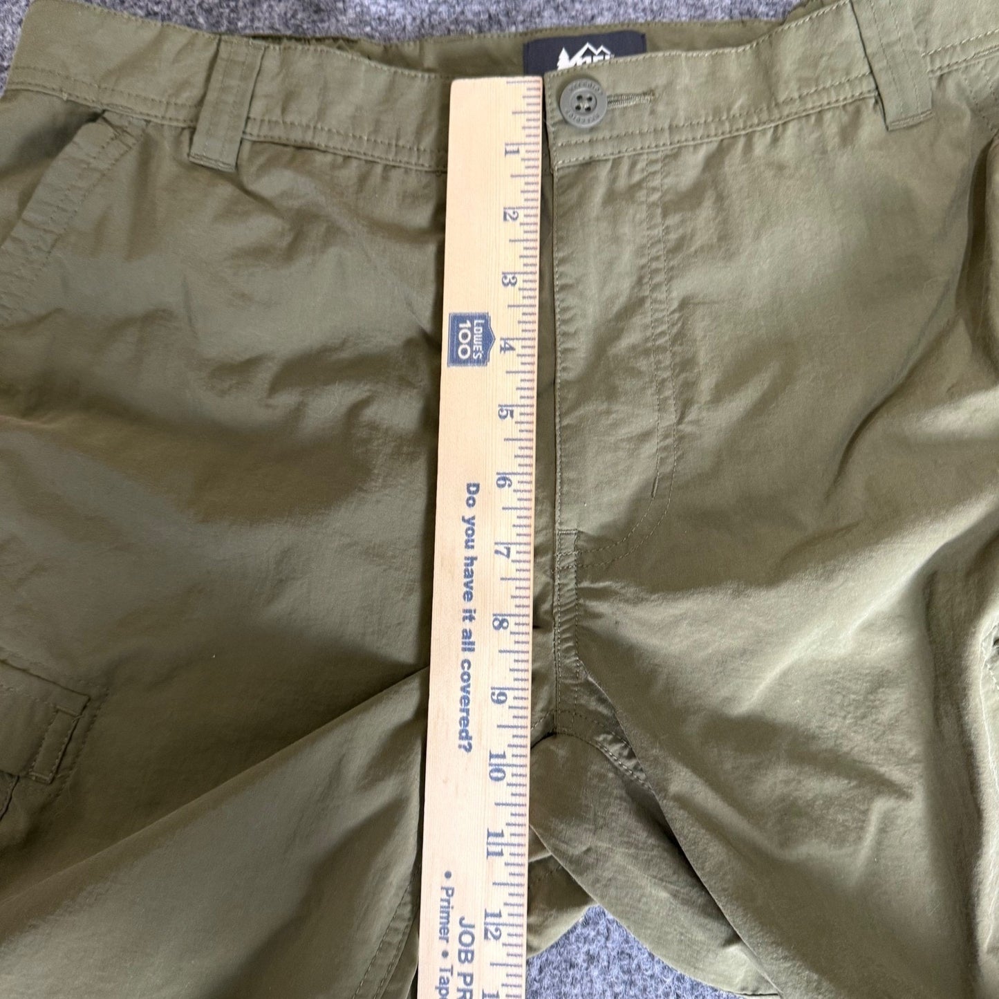 REI Co-Op Sahara Convertible Hiking Pants Mens 36x30 (34x29) Green Outdoor Trek