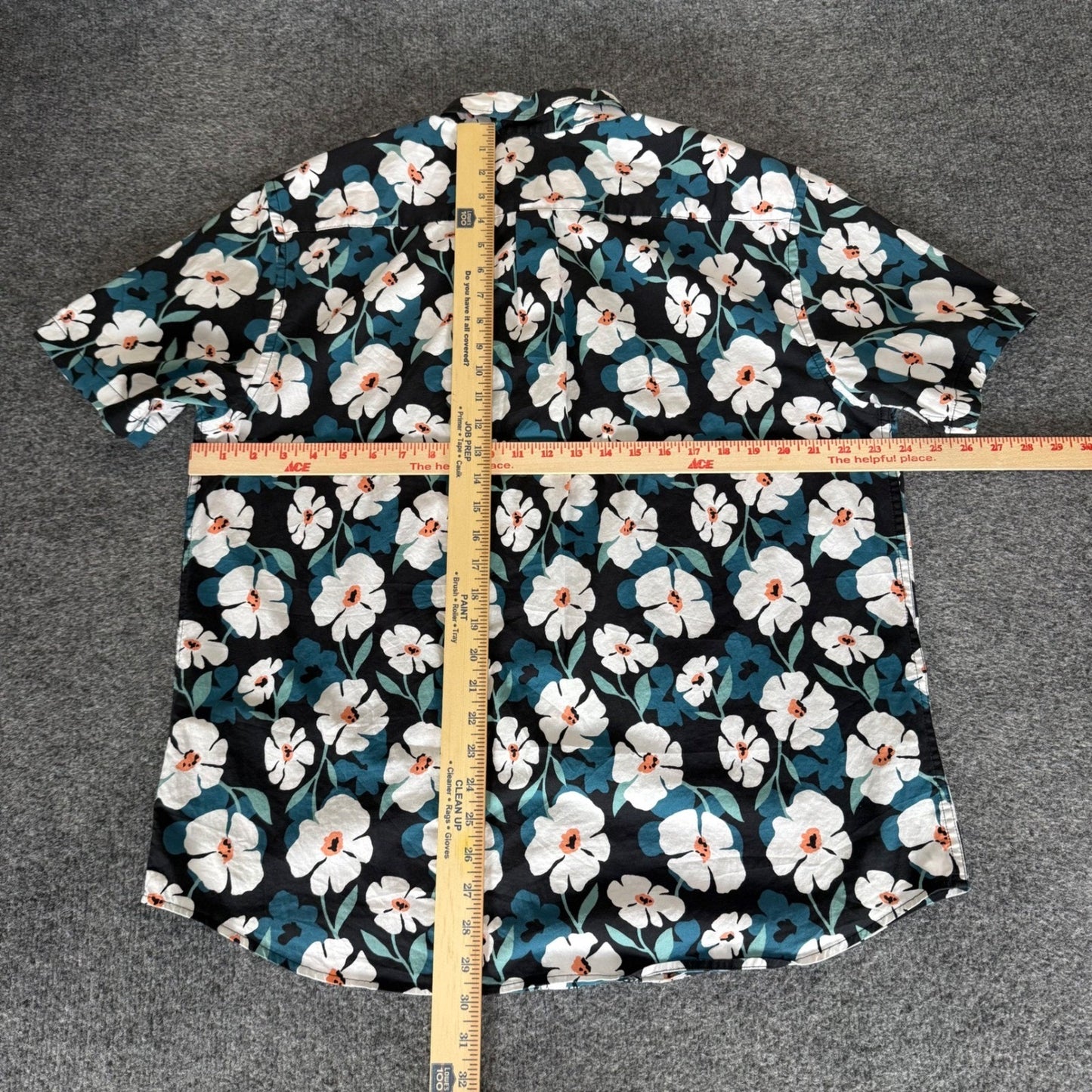 Old Navy Mens XL Floral Hawaiian Button Up Shirt Short Sleeve Tropical Summer