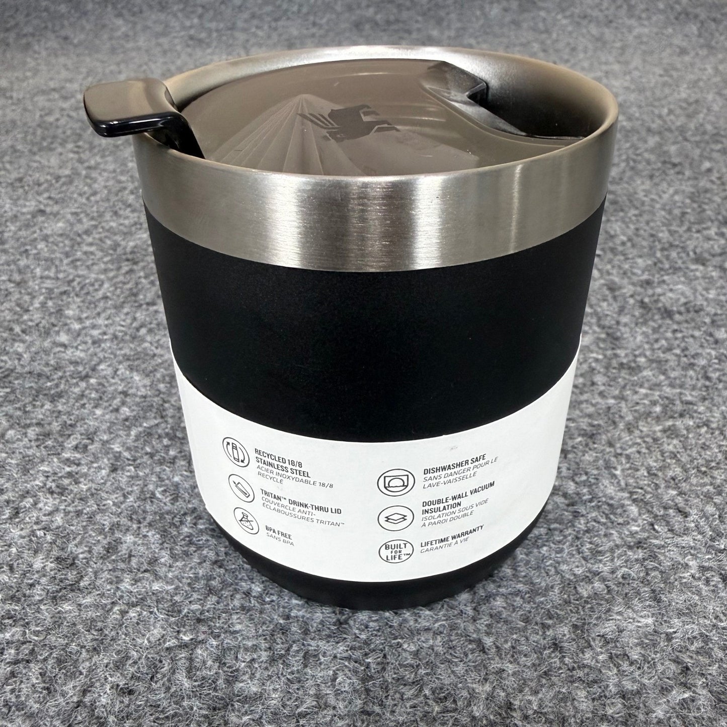 Stanley The Stay Hot Camp Mug 12oz Black Vacuum Insulated Stainless Steel NEW
