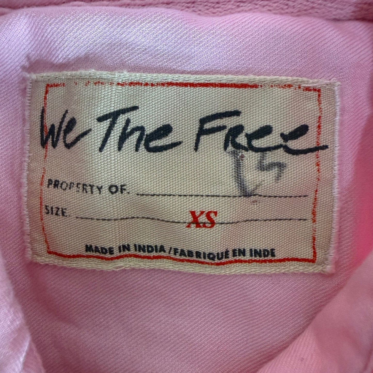 We The Free Free People Mens 2XL Pink Cotton Button Up Shirt Long Sleeve Casual