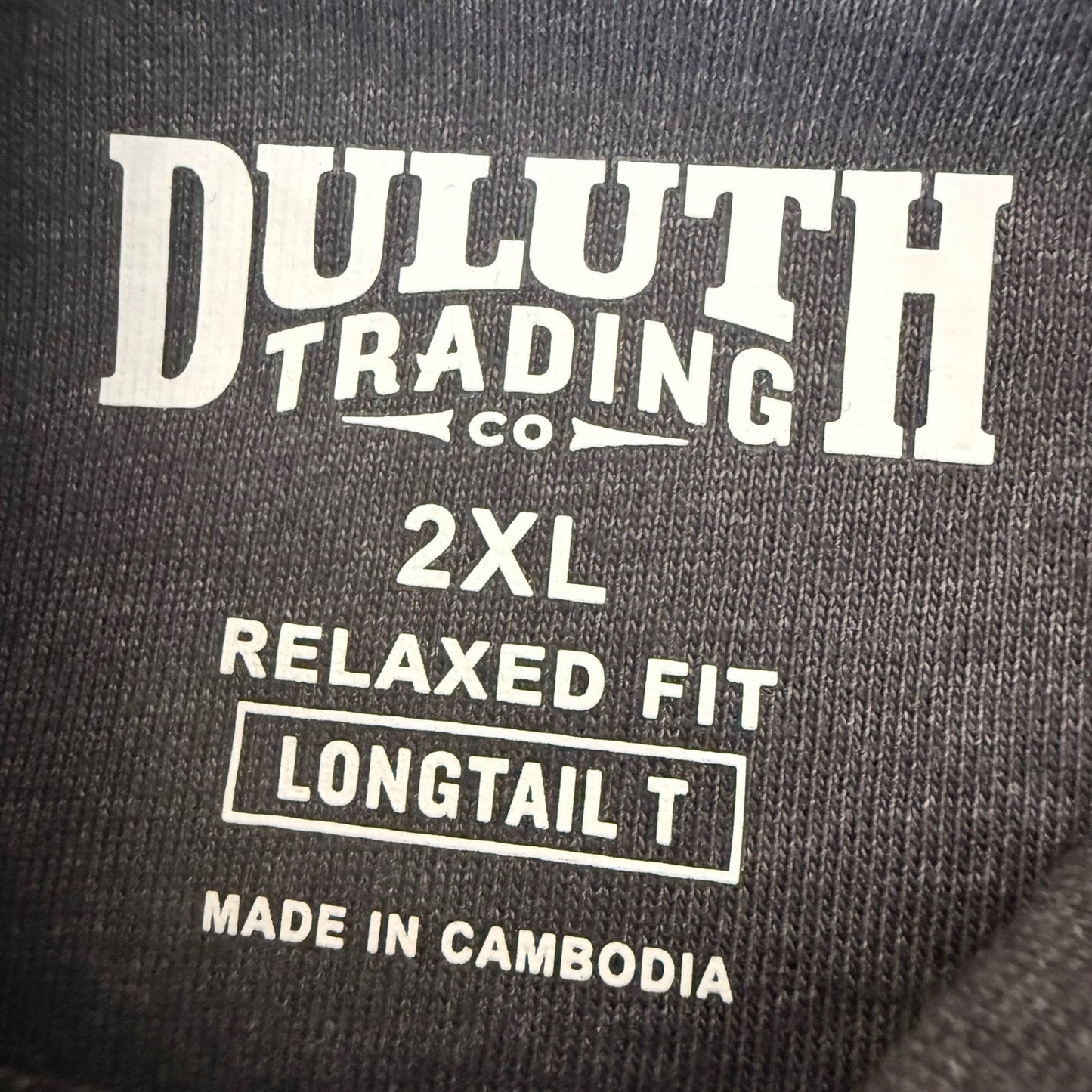 Duluth Trading Co Mens 2XL Relaxed Fit Longtail T Mock Neck Shirt Gray Casual