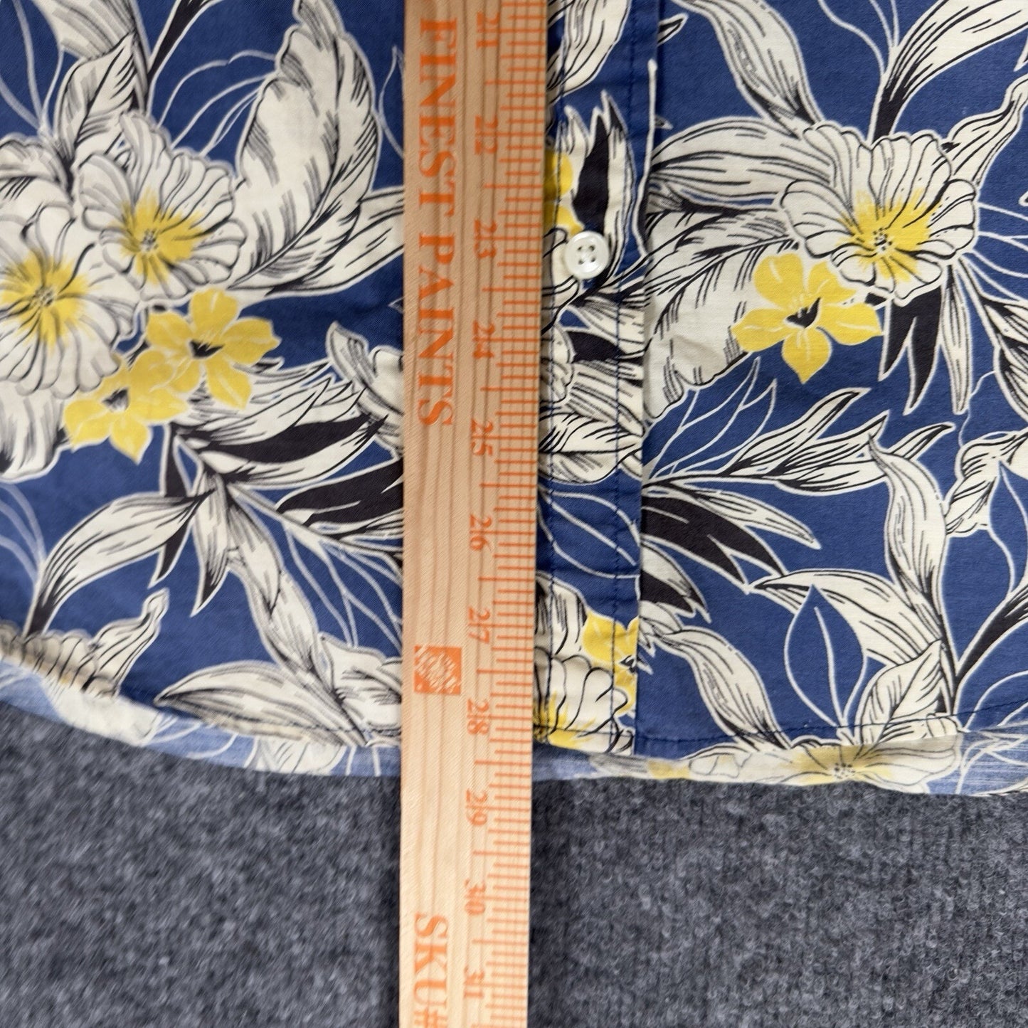 Denim & Supply Ralph Lauren Shirt Men M Blue Floral Button Up Short Sleeve Adult