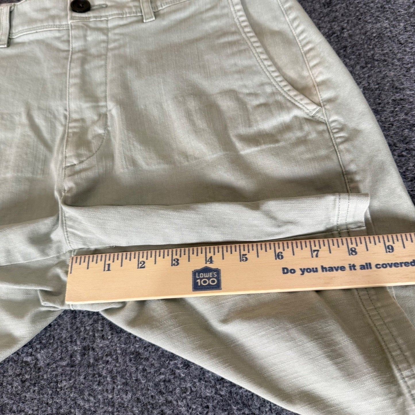 Wellen Shorts Mens Size 30 Green Chino Casual Summer Outdoor Everyday Comfort