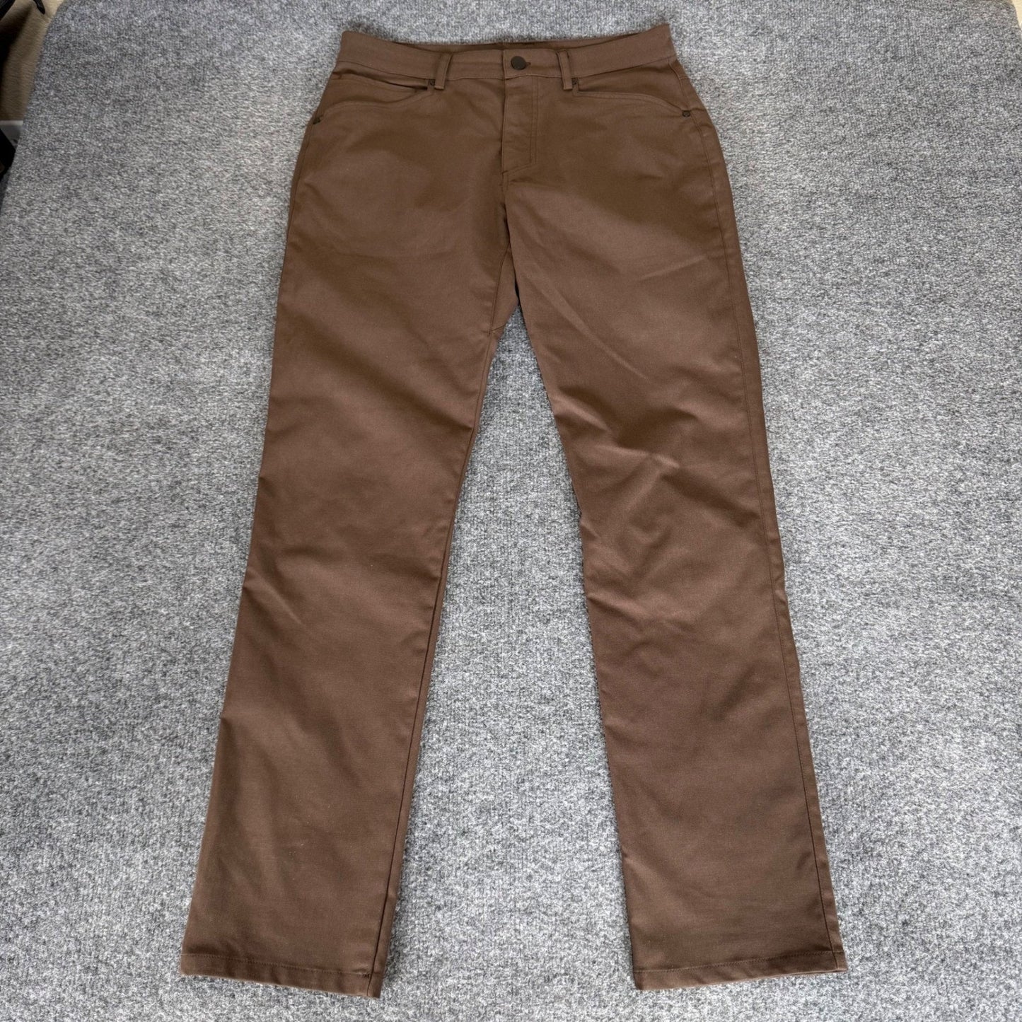 Myles Pants Mens 32x32 Brown Athletic Slim Performance Stretch Casual Everyday