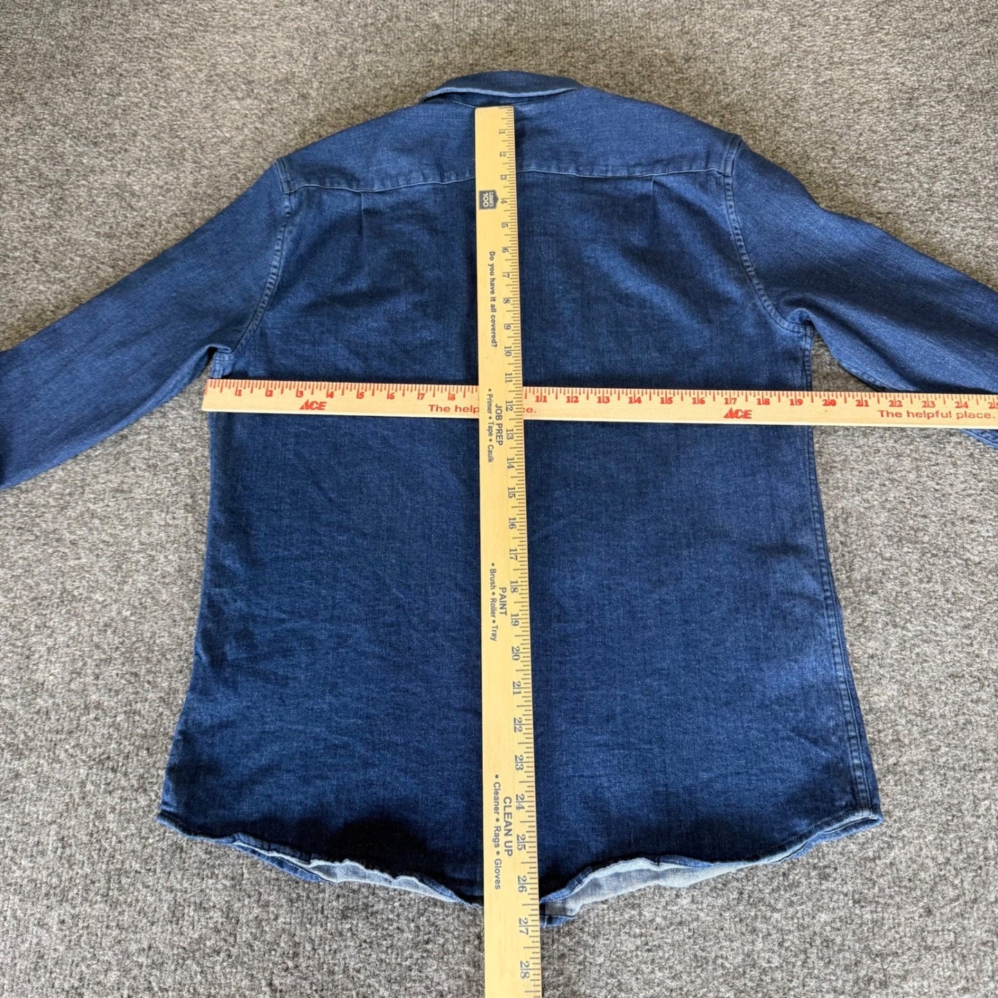 Under 510 Shirt Mens Small Blue Stretch Denim Long Sleeve Button Down Casual