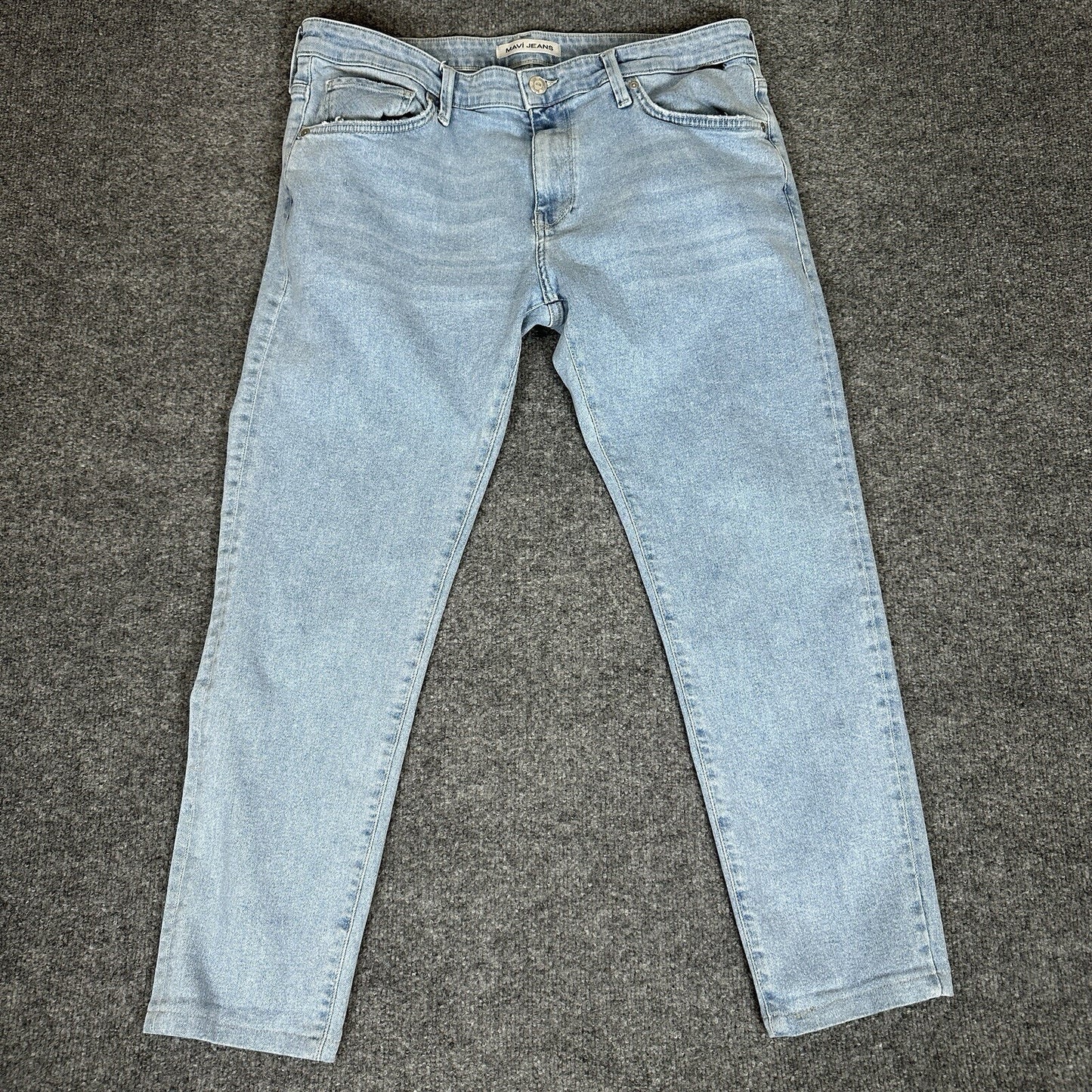 Mavi Jeans James Skinny Mens 37x27.5 Blue Denim Pants Light Wash Casual Mid Rise