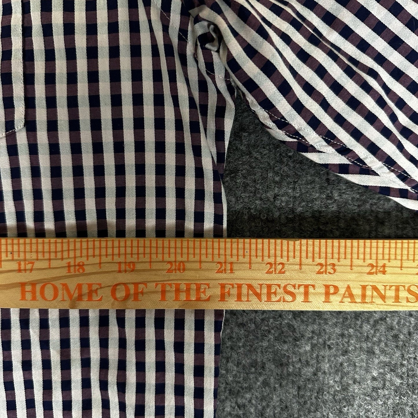 Johnston & Murphy Dress Shirt Mens Medium Purple Gingham Tailored Fit Button Up