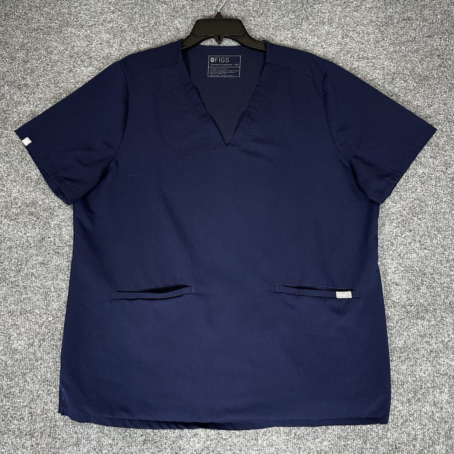 Figs Casma Scrub Top Women's XXL Navy Blue Three-Pocket Nursing Uniform Medical