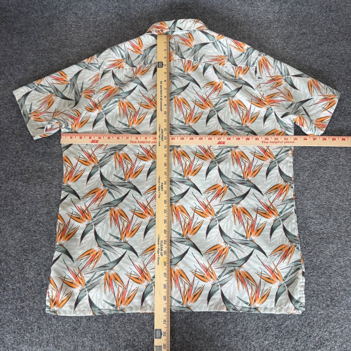 Croft & Barrow Mens Large Bird of Paradise Floral Hawaiian Shirt Short Sleeve