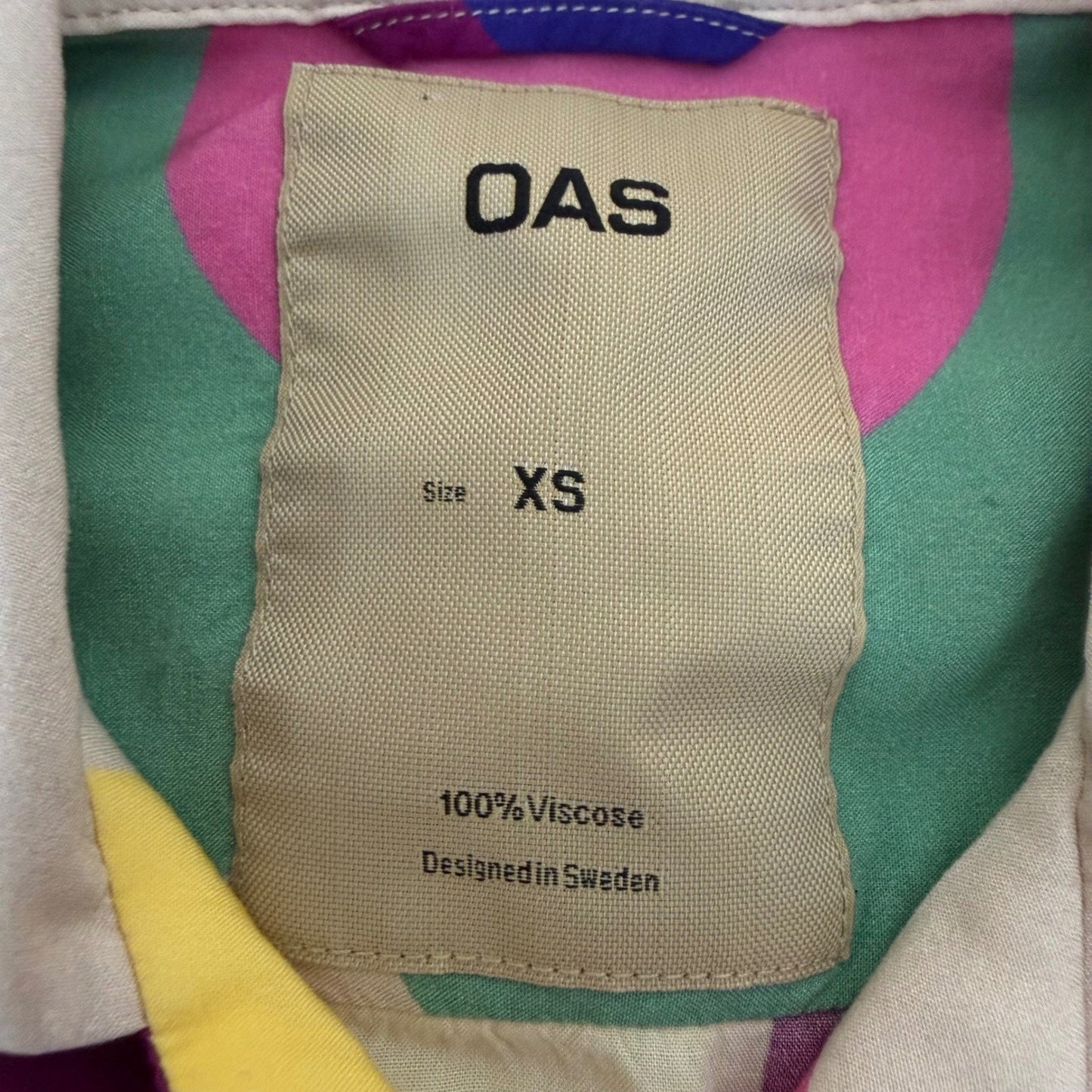 OAS Shirt Mens XS Short Sleeve Button Up Retro Flower Resort Vacation Casual