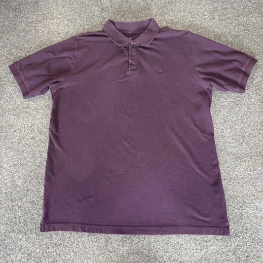 American Tall Mens Large LT Purple Polo Shirt Short Sleeve Casual Classic Cotton
