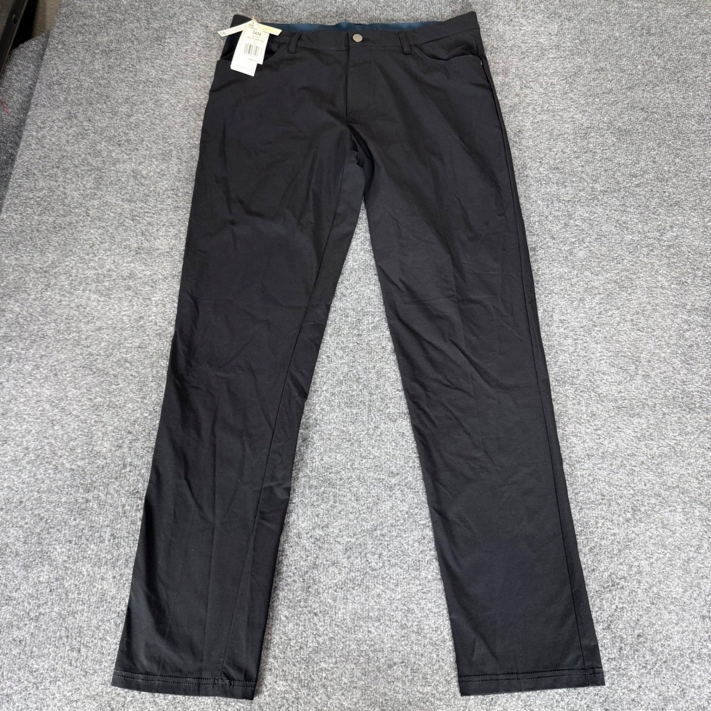 Adidas Golf Go-To 5 Pocket Pants Mens 34x33 Black Tapered Fit Stretch UPF 50+