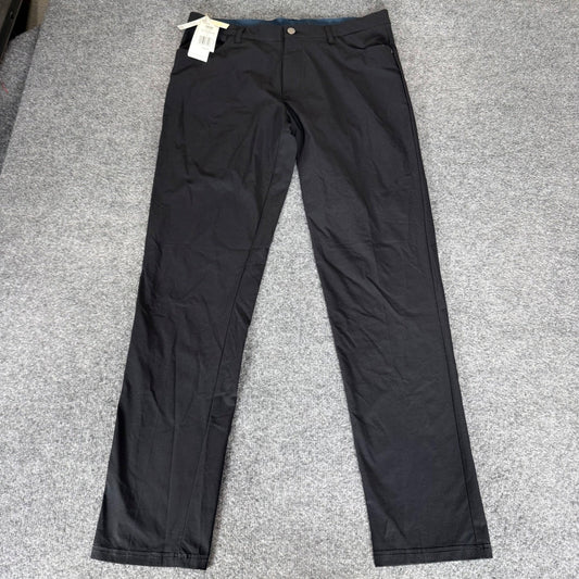 Adidas Golf Go-To 5 Pocket Pants Mens 34x33 Black Tapered Fit Stretch UPF 50+
