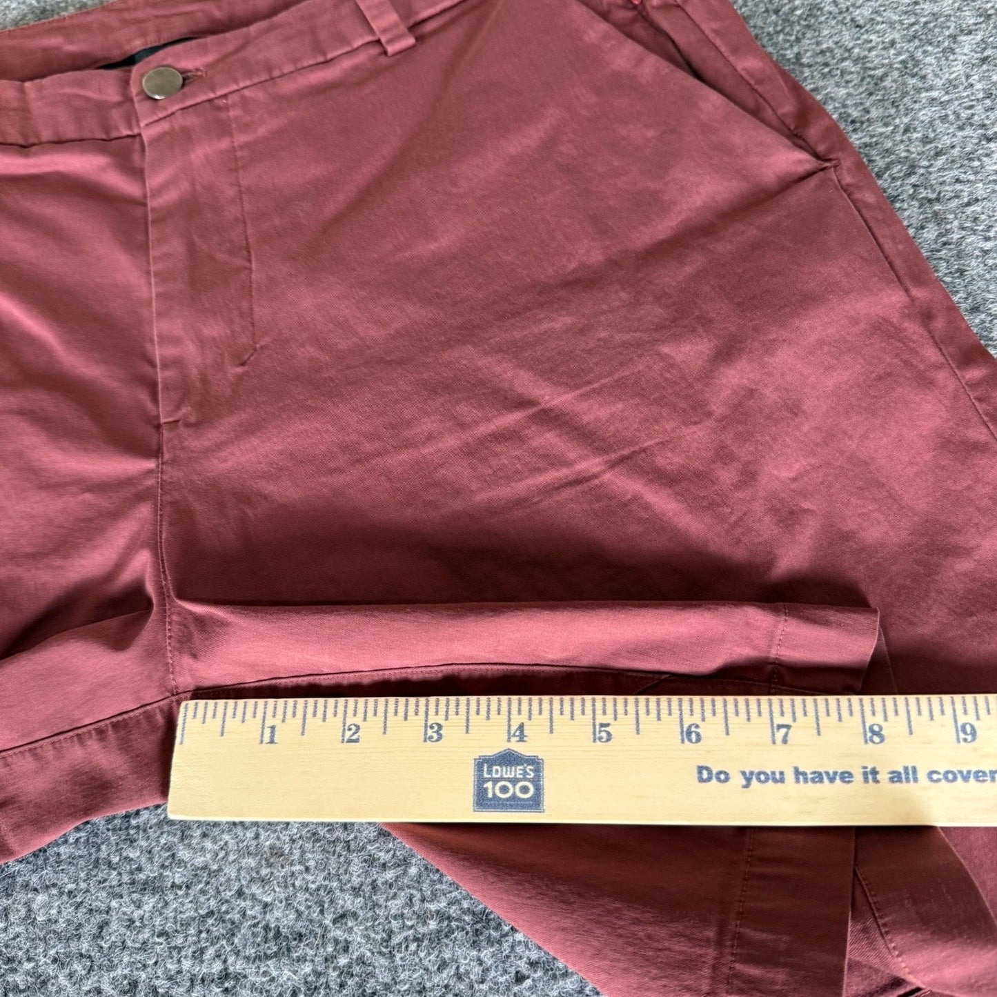 Lululemon Commission Short Mens 32 Burgundy Chino Flat Front Casual Golf Comfort