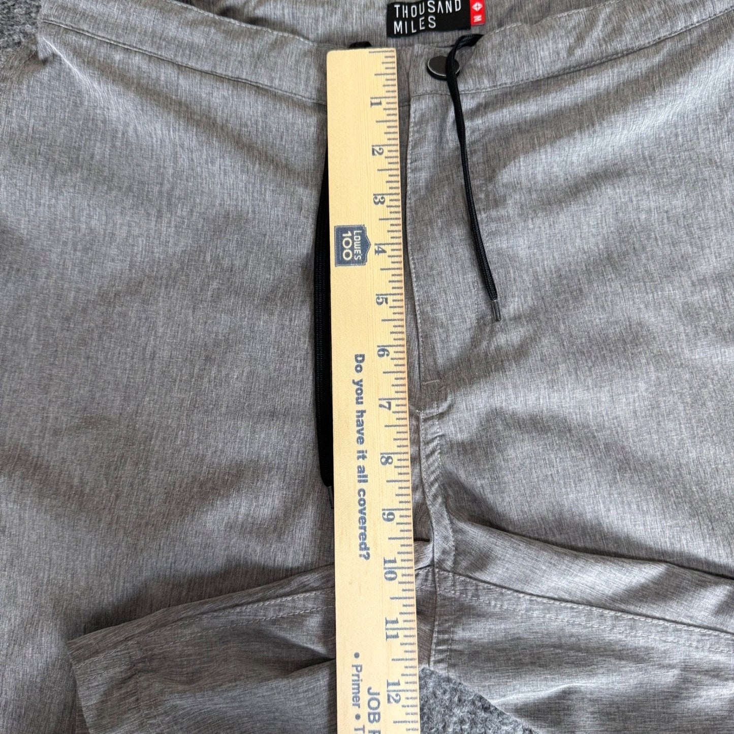Thousand Miles Short Mens Medium Gray Travel Athletic Stretch Lightweight Casual