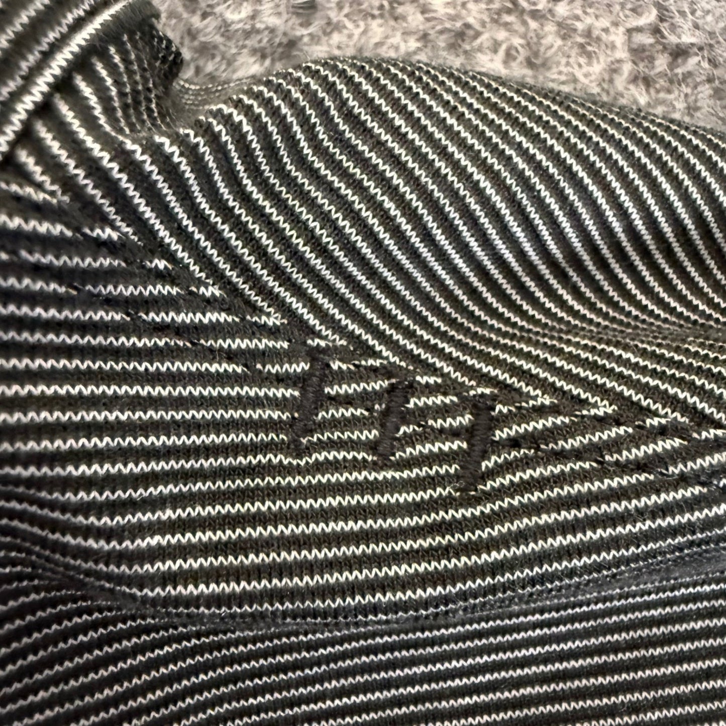 Lululemon Polo Shirt Mens Large Gray Striped Short Sleeve Golf Stretch Casual