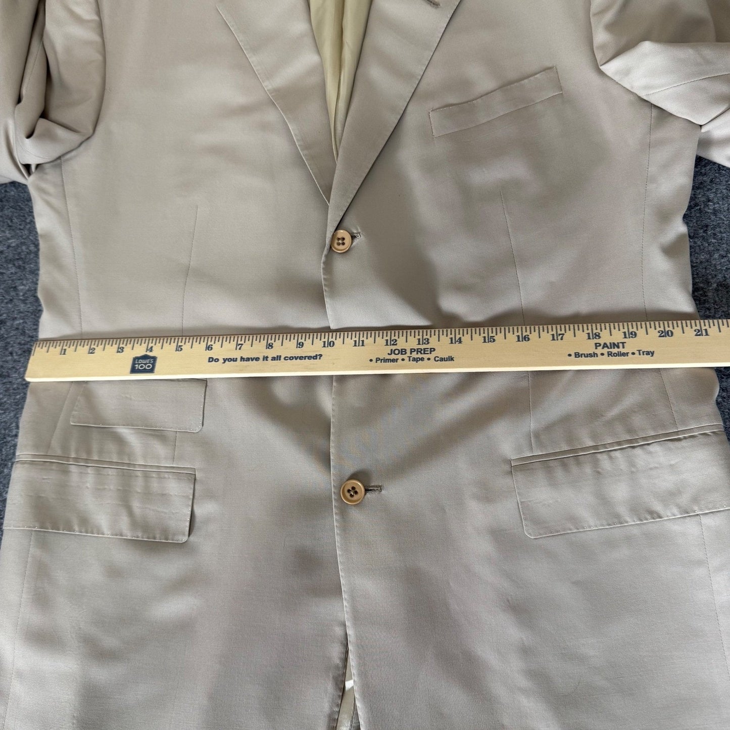 Ralph Lauren Purple Label Douglas Suit Jacket Mens 44L Beige 100% Wool Blazer