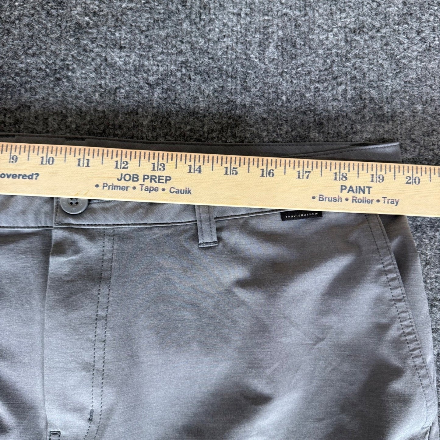 Travis Mathew Men Golf Pant 38 (39x31.5) Gray Performance Chino Stretch Athletic