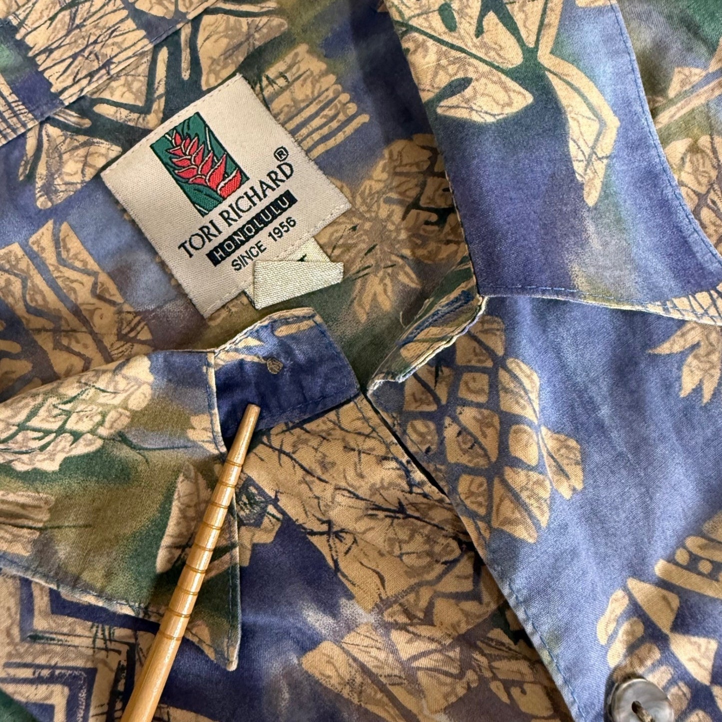 Tori Richard Hawaiian Shirt Mens 3XL Tall Tribal Geometric Aloha Resort Vacation