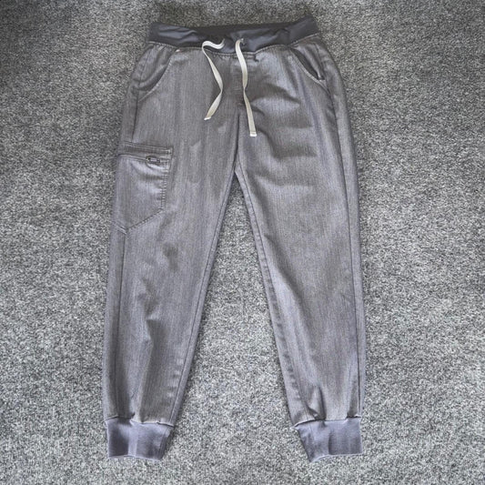 FIGS Zamora Jogger Scrub Pants Womens Small Petite 30x26 Gray Medical Nursing