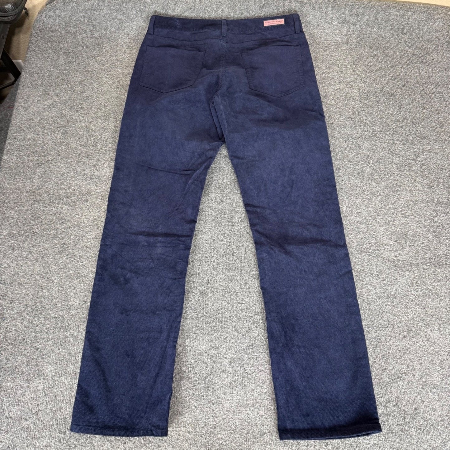 Vineyard Vines Mens Navy Blue Corduroy Pants 33x32 Straight Leg Stretch 5-Pocket