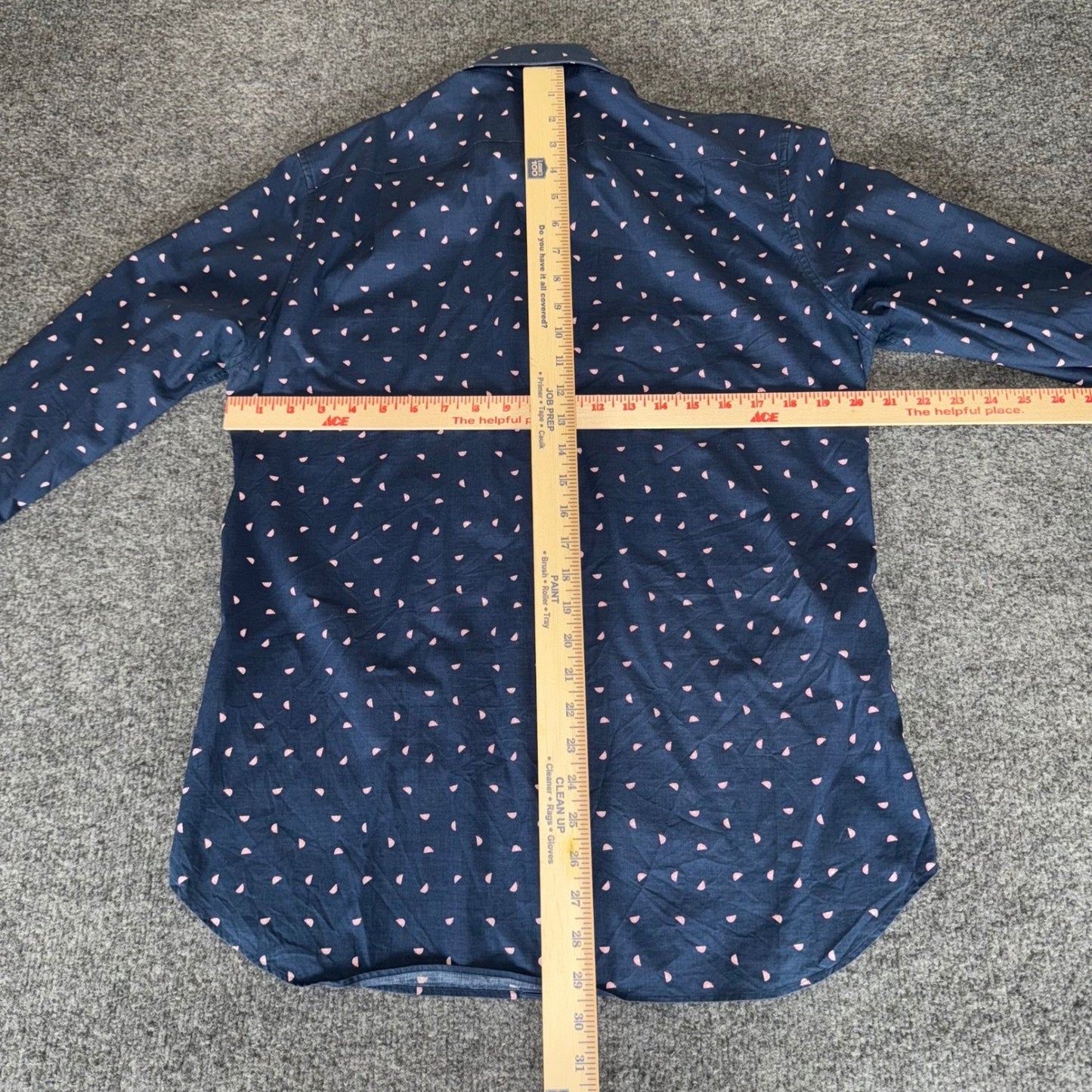 Bonobos Shirt Mens 16/33 M Slim Stretch Button Down Long Sleeve Blue Geometric
