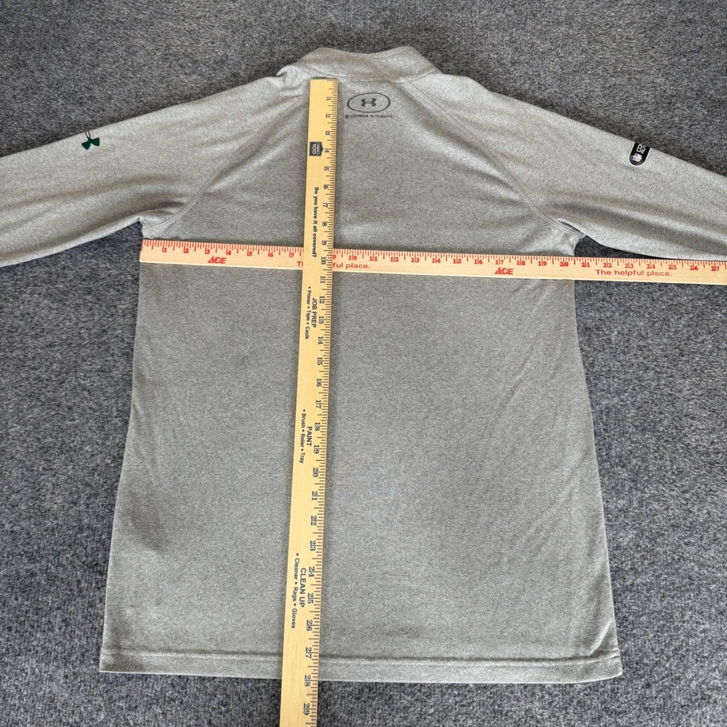 Under Armour Green Bay Packers NFL Combine HeatGear 1/4 Zip Gray Mens Medium