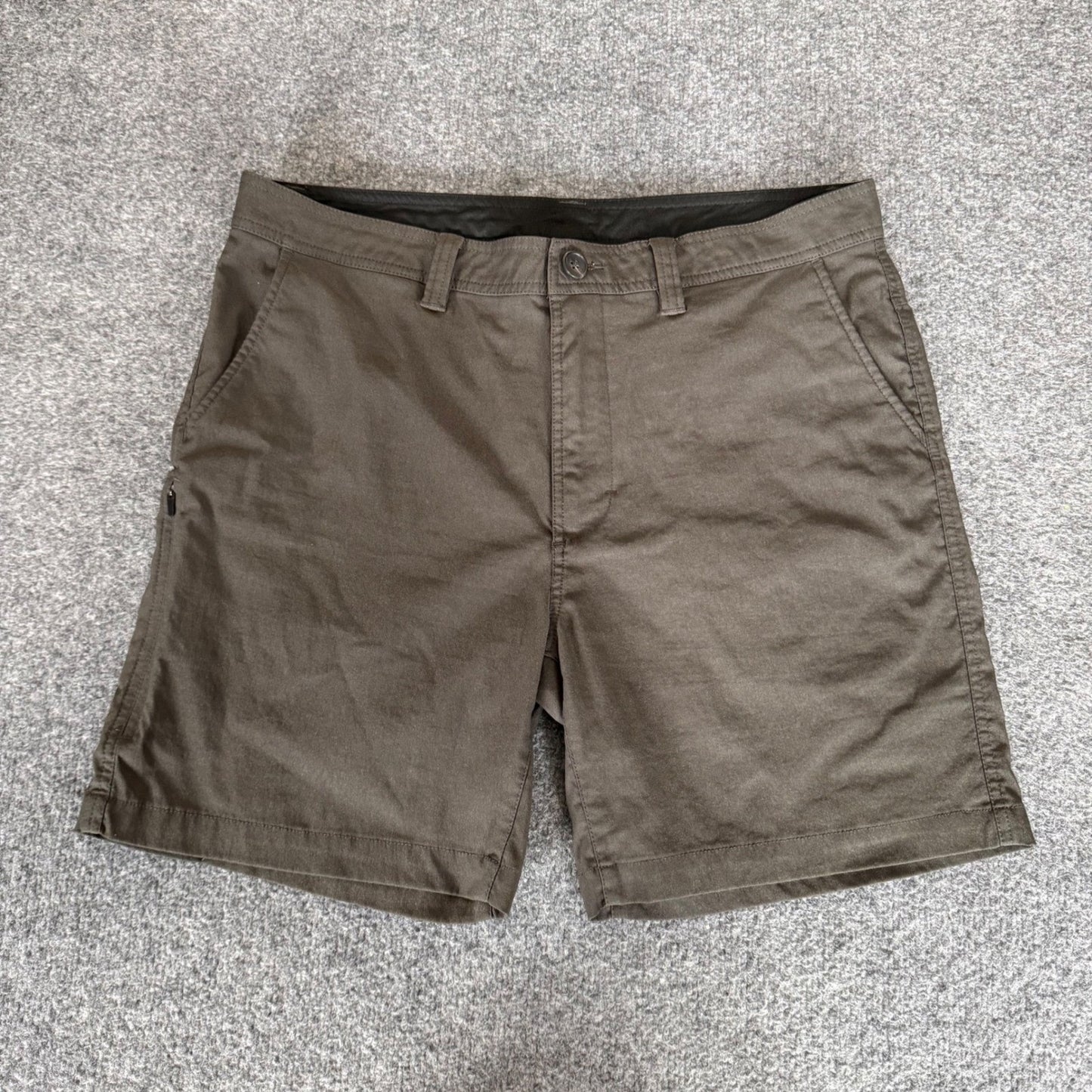 prAna Mens Shorts Size 36 Olive Stretch Hiking Outdoor Casual Lightweight Trail