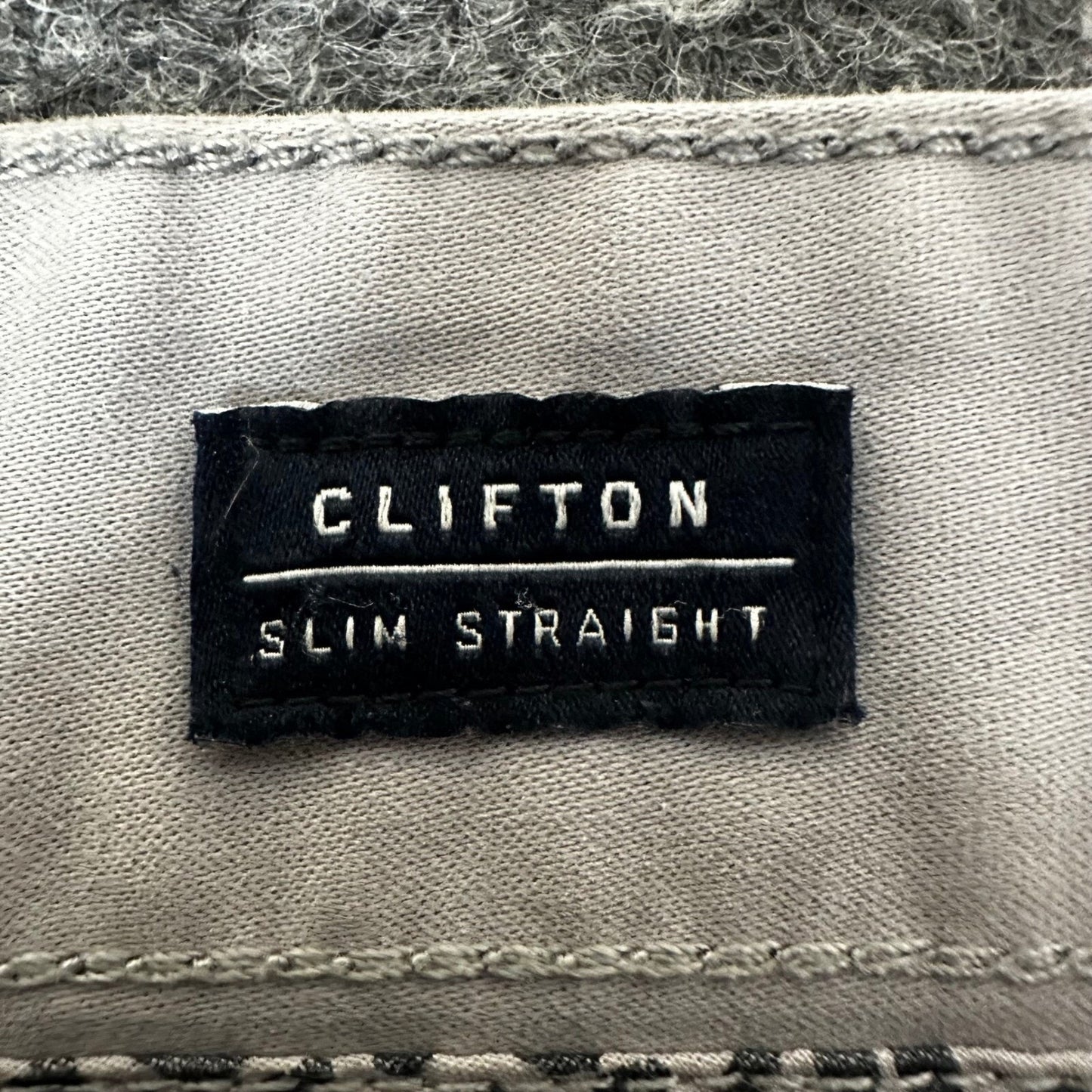 7 Diamonds Clifton Slim Straight Leg Pants Casual Chino Grey 38x30