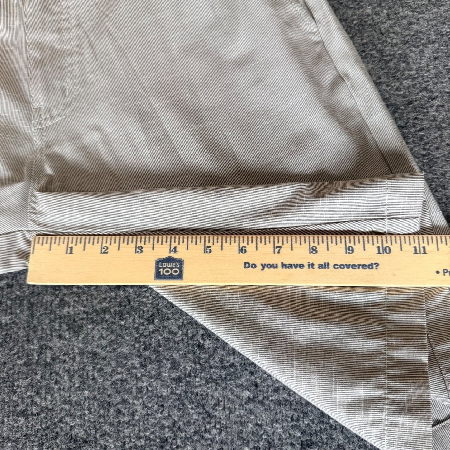 Travis Mathew Golf Short Mens 34 Gray Striped Chino Flat Front Casual Activewear