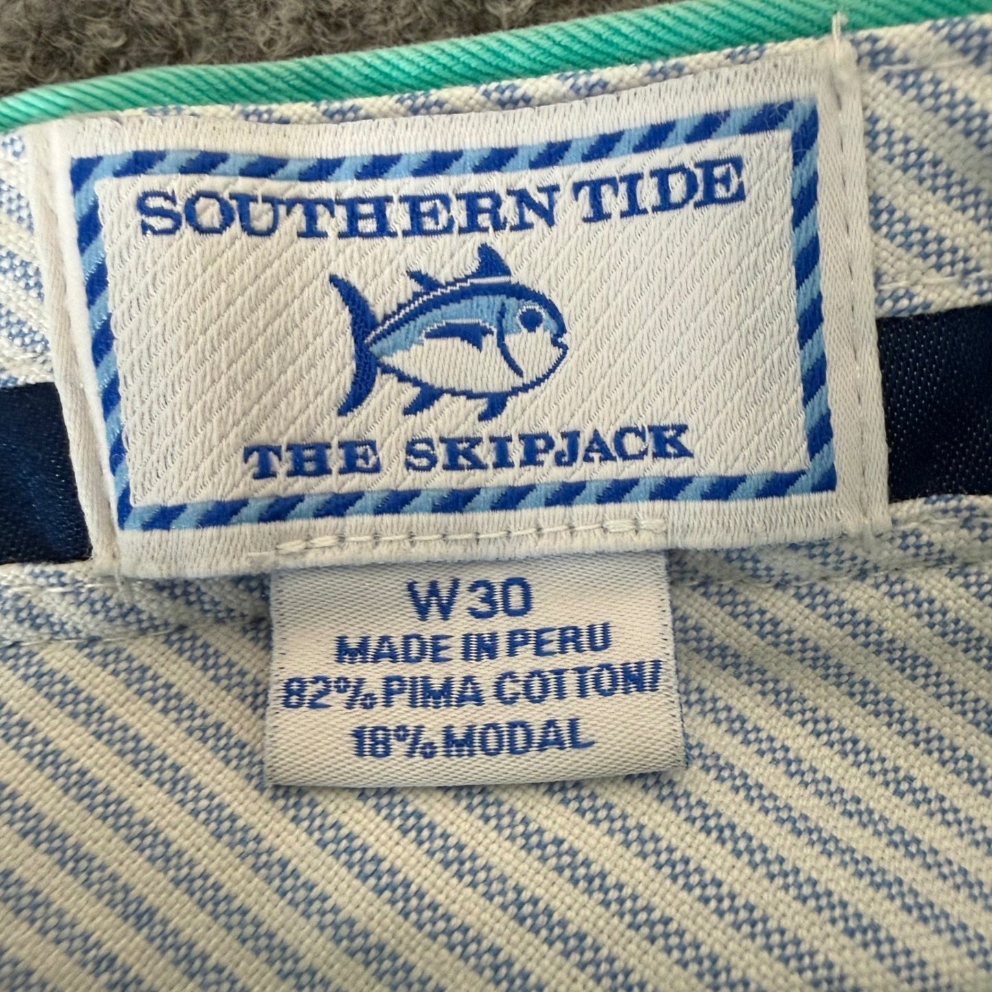 Southern Tide Skipjack Green Pima Cotton Modal Shorts Mens 30 Flat Front Casual