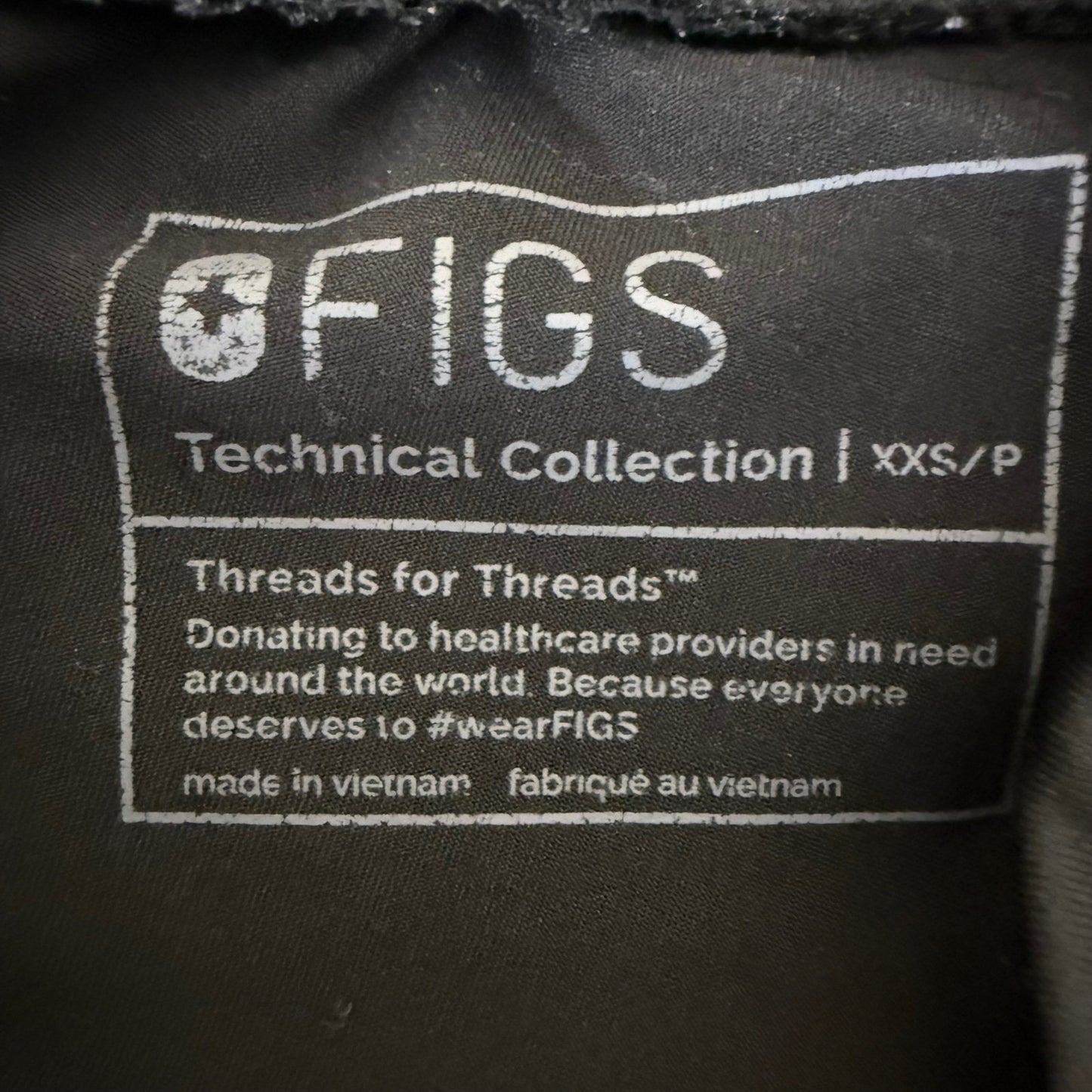 FIGS Zamora Jogger Scrub Pants Womens XXS Black Medical Uniform Healthcare