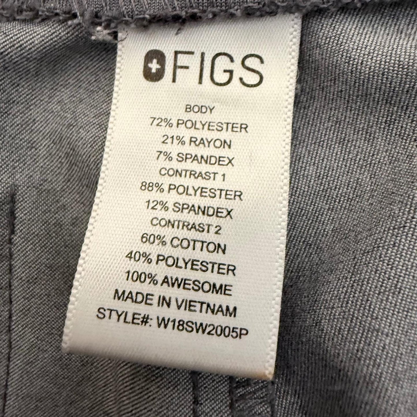FIGS Zamora Jogger Scrub Pants Womens Small Petite 30x26 Gray Medical Nursing