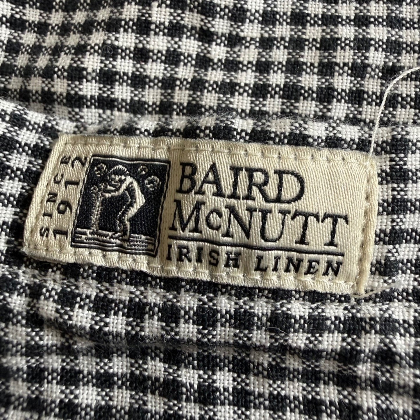 J Crew Irish Linen Baird McNutt Shirt Men L Gingham Button Up Long Sleeve Casual