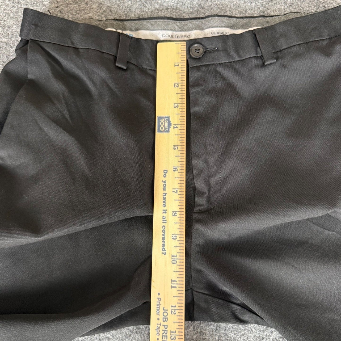 Haggar Cool 18 Pro Mens Black Dress Pants 34x31 Classic Fit Flat Front Trousers