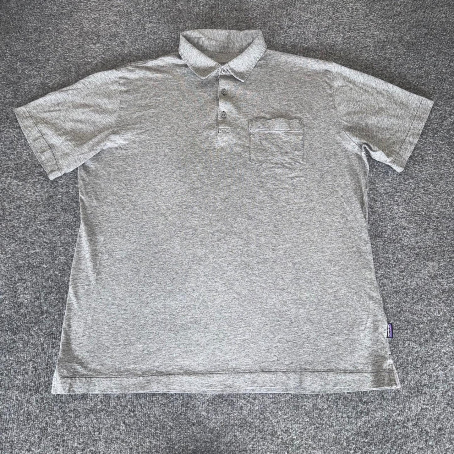 Patagonia Squeaky Clean Polo Shirt Mens Large Gray Organic Cotton Short Sleeve