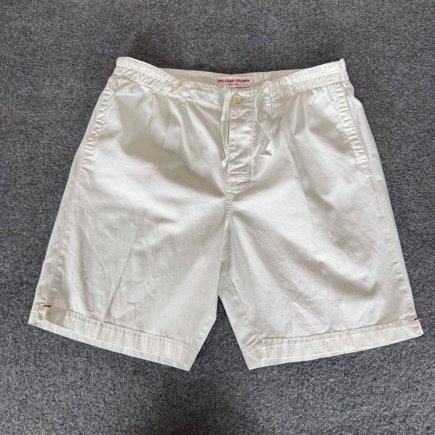 Orlebar Brown Swin Short Mens 34 White Button Fly Drawstring Beach Casual Resort