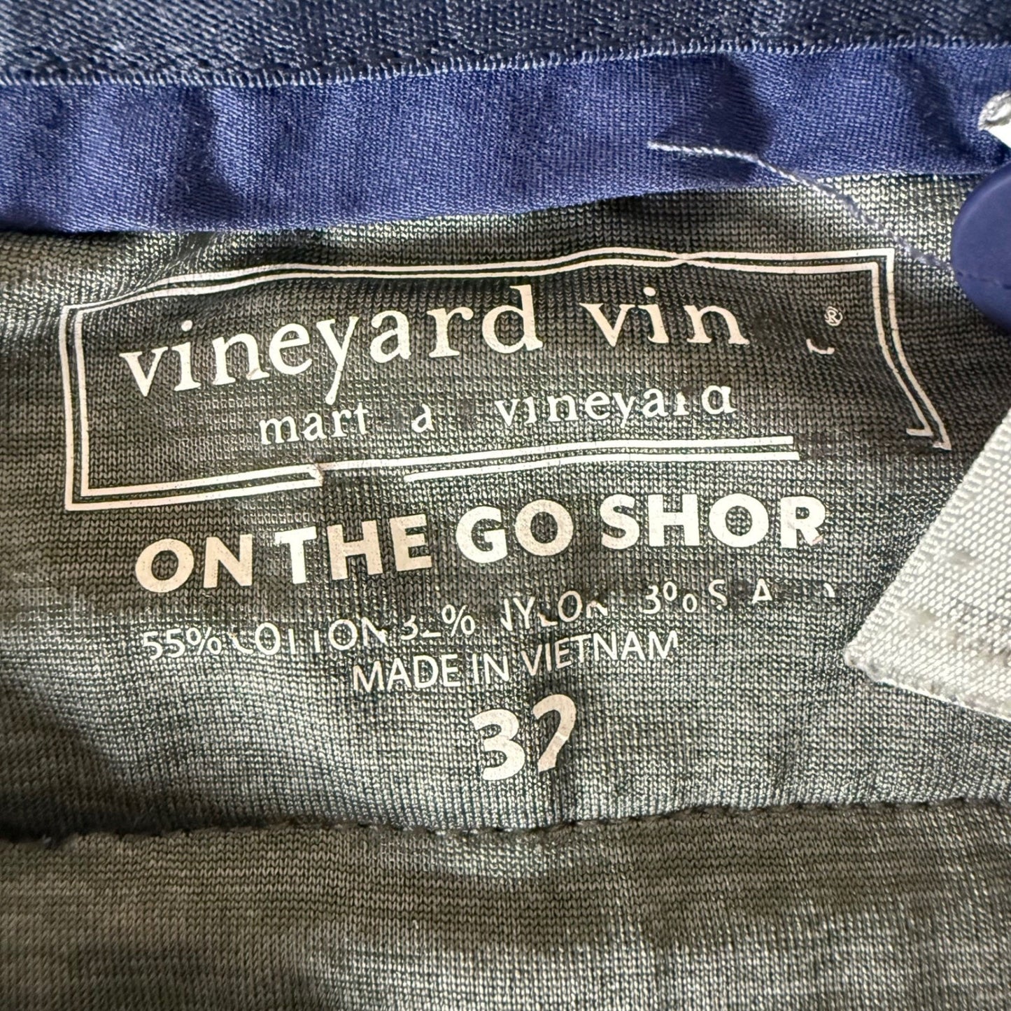 Vineyard Vines On The Go Shorts Mens 32 Blue Performance Stretch Golf Casual