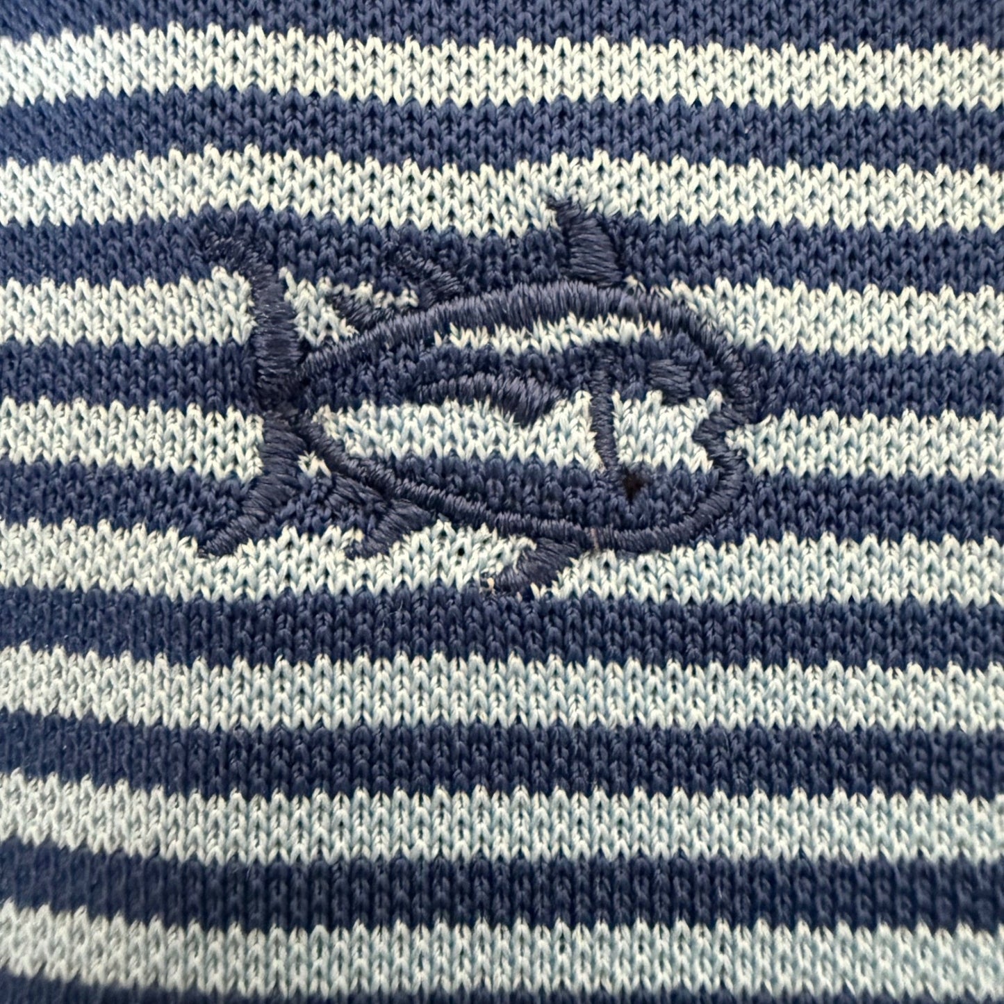 Southern Tide Polo Shirt Mens Large Blue Stripe Tide To Trail Performance Golf