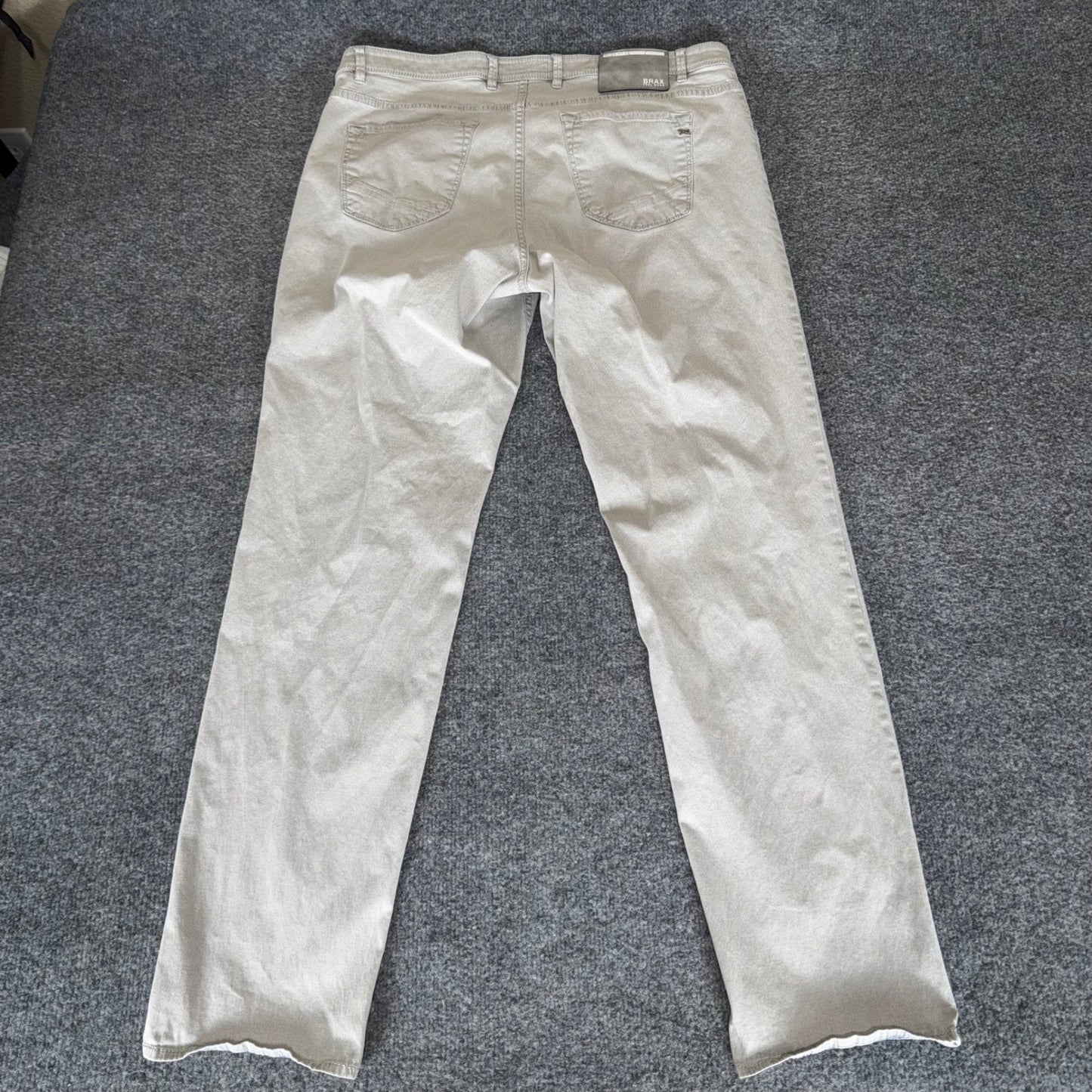 Brax Chuck Pants Mens 38x32 (Fits 36x31) Gray Stretch Chino Casual Modern Fit